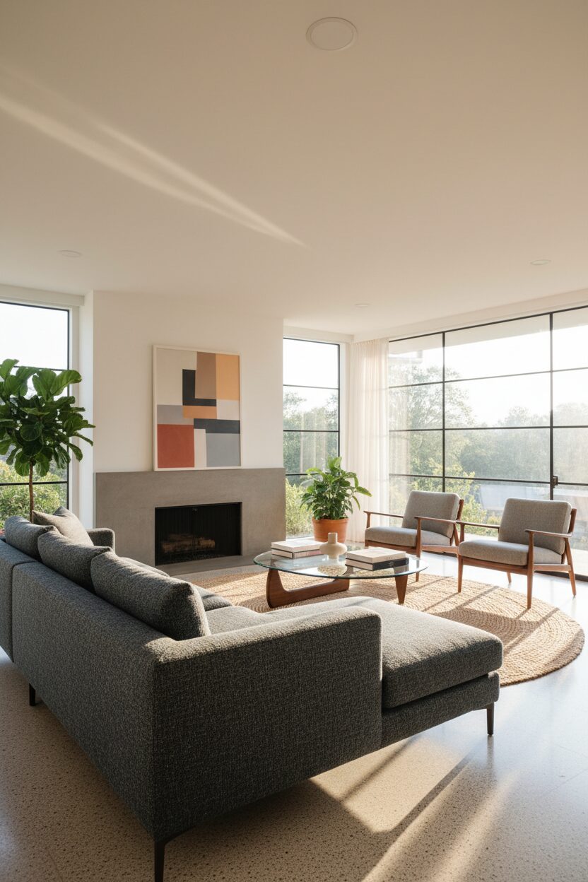 Slate Grey Fabric and Bright Sunlight