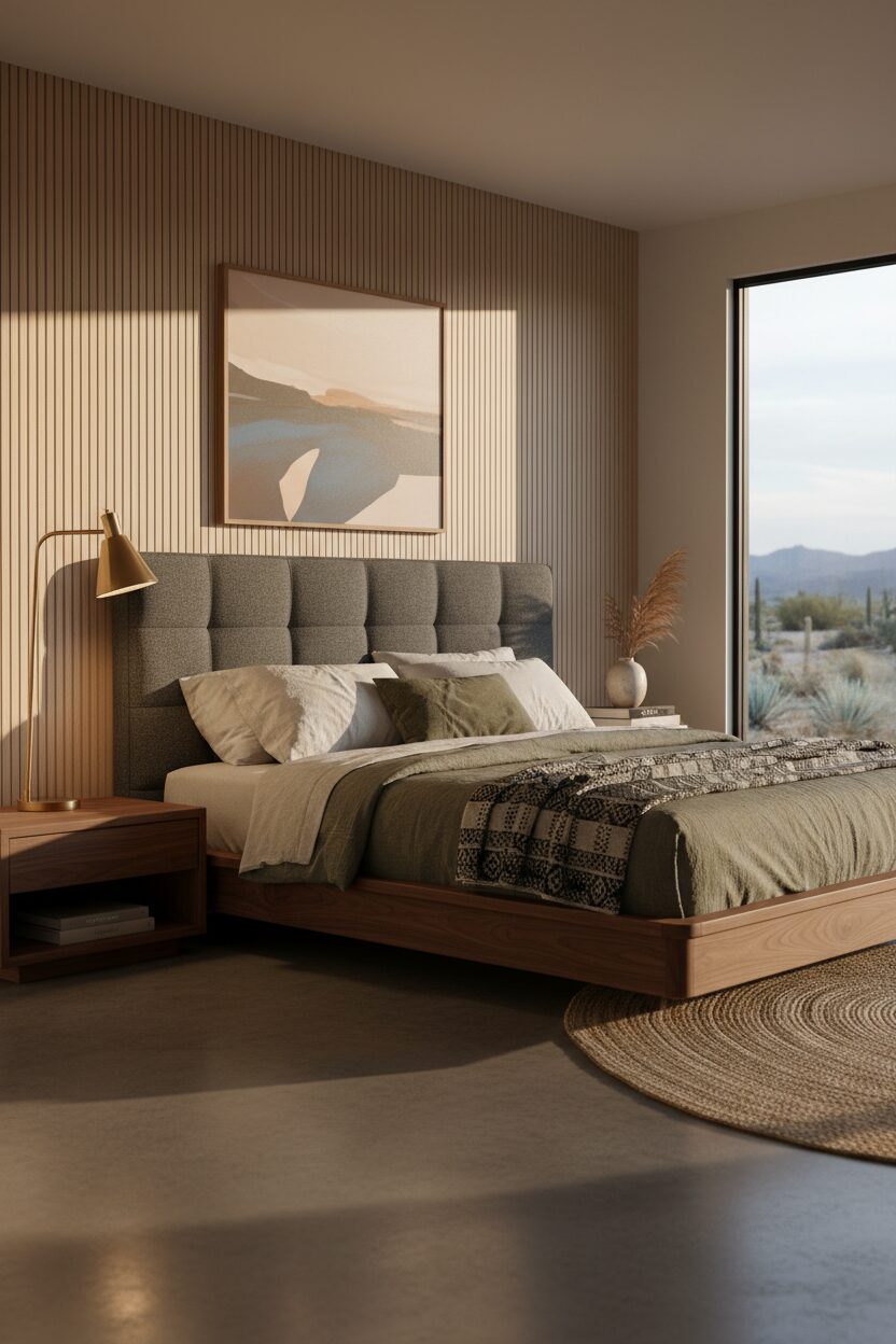 The Low-Profile Wooden Bed