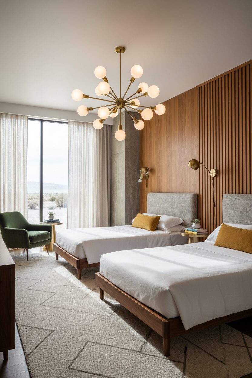 Shiny Brass Sputnik Lamps