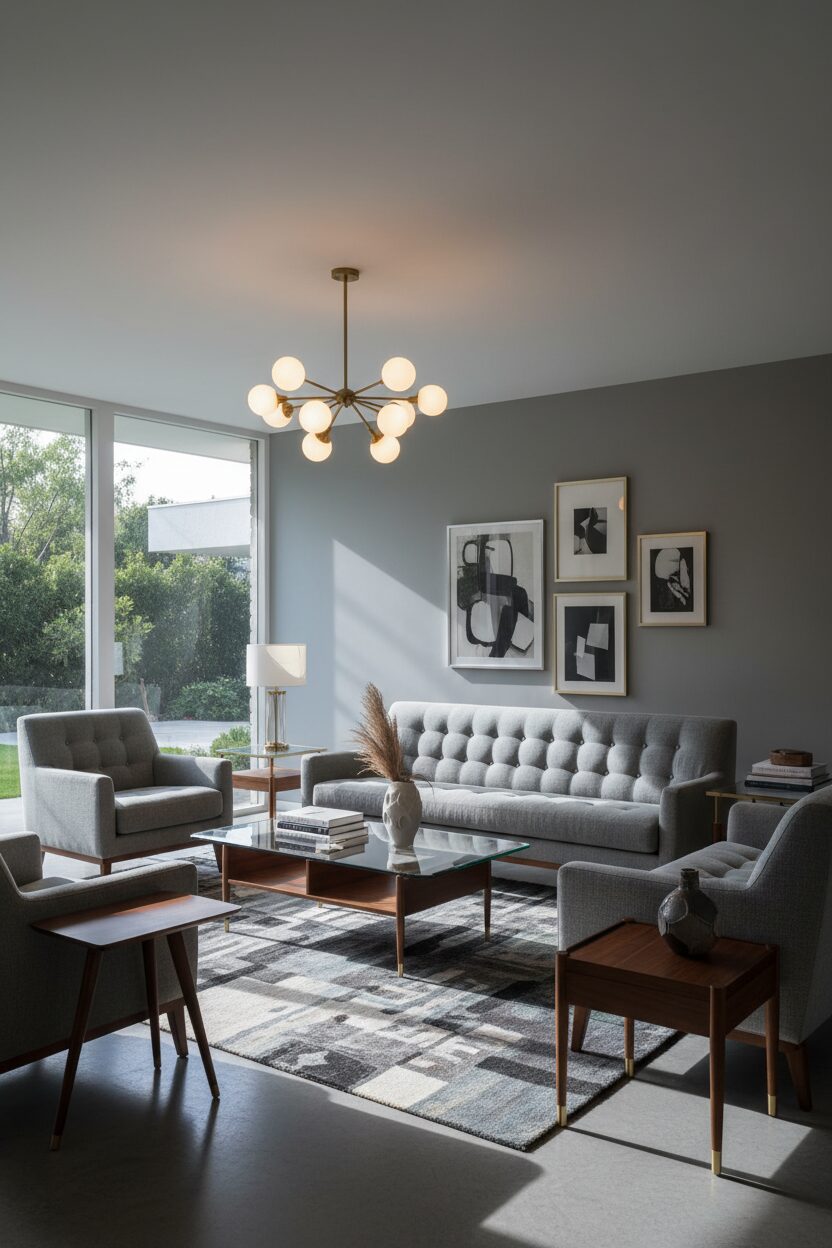 Classic Tufted Buttons on Cool Grey