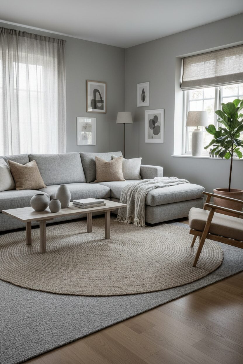 Soft Grey and Natural Jute