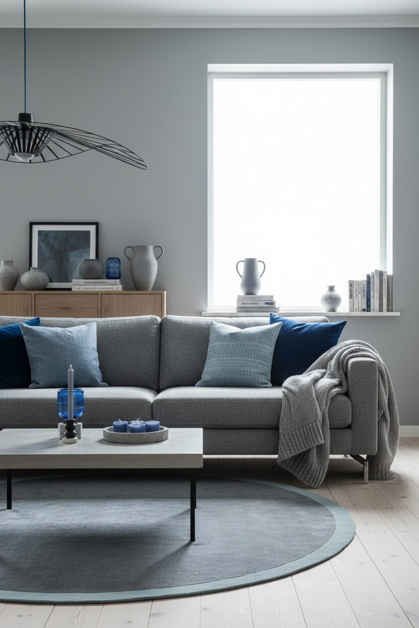 Slate Grey with Blue Touches