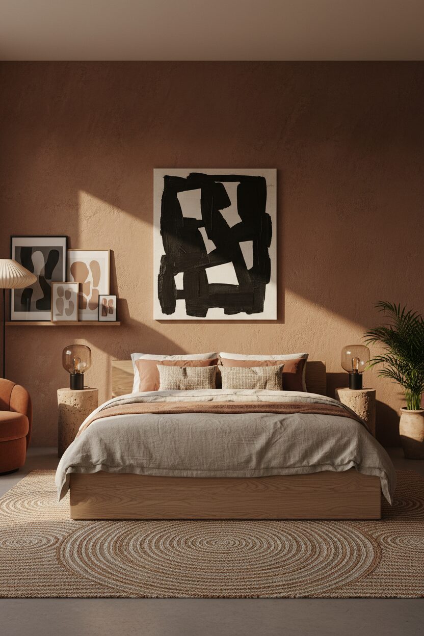 Earthy Clay Tones and Modern Art