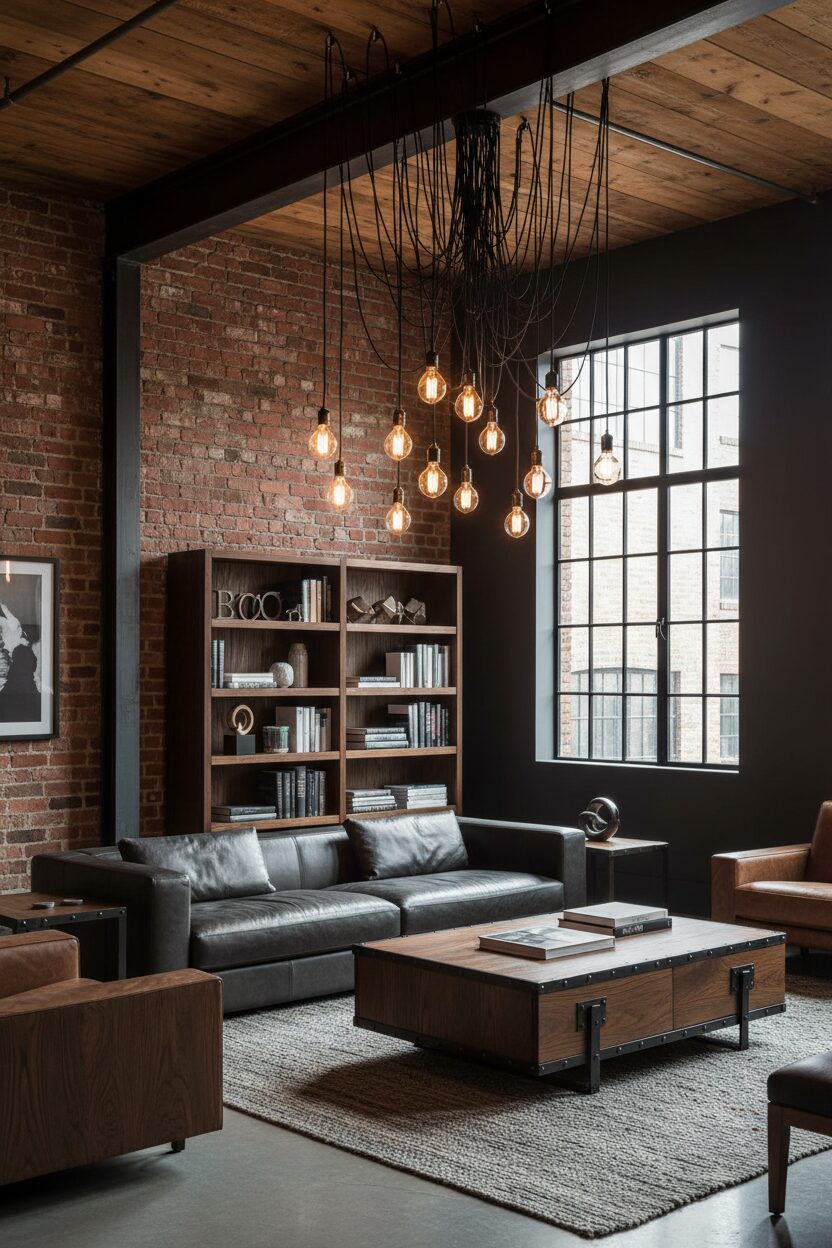 Hanging Light Bulbs and Dark Oak