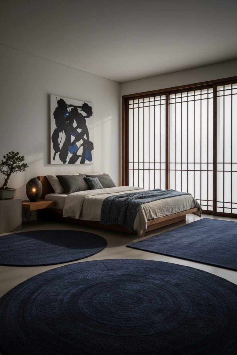 Midnight Indigo Rugs and Shoji Screens