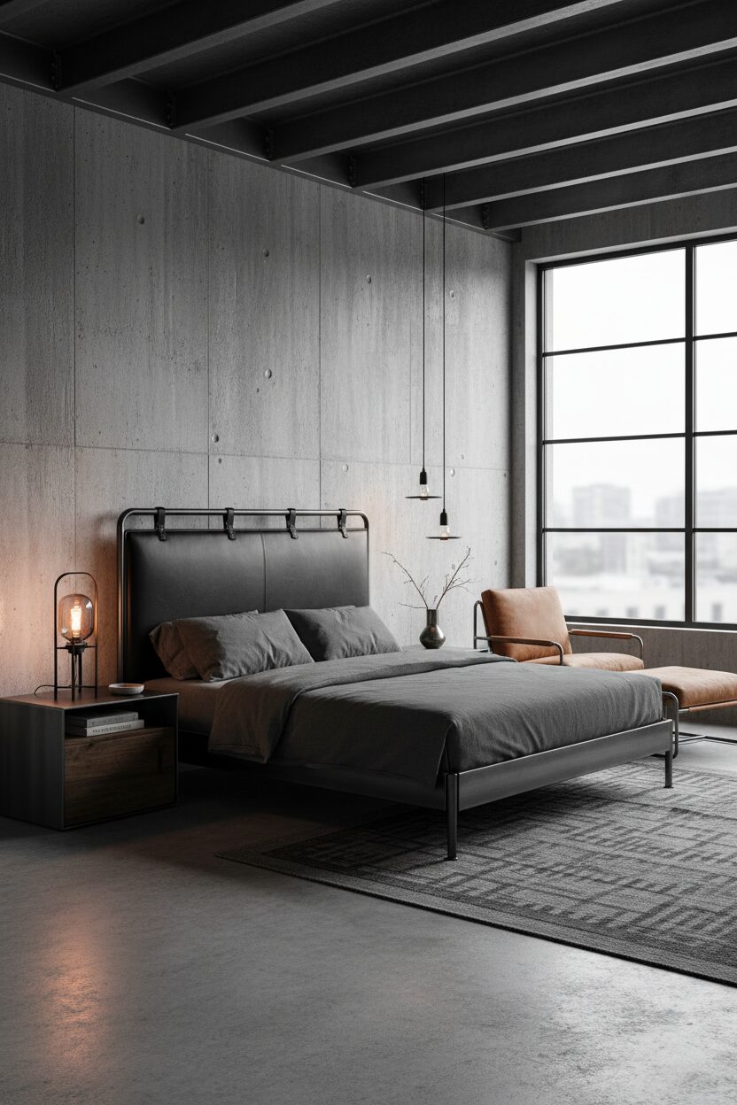 Minimalist Metal and Leather Furniture