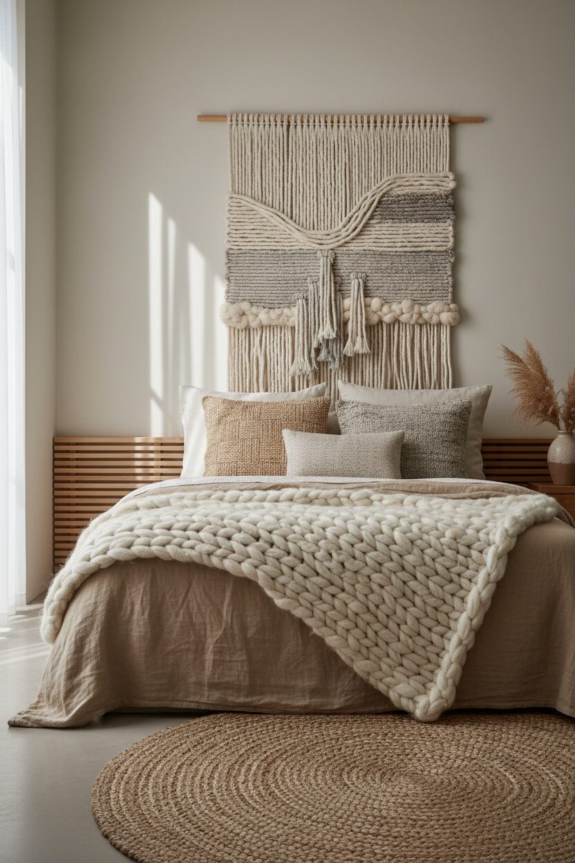Textural Layers of Natural Fibers and Woven Wool