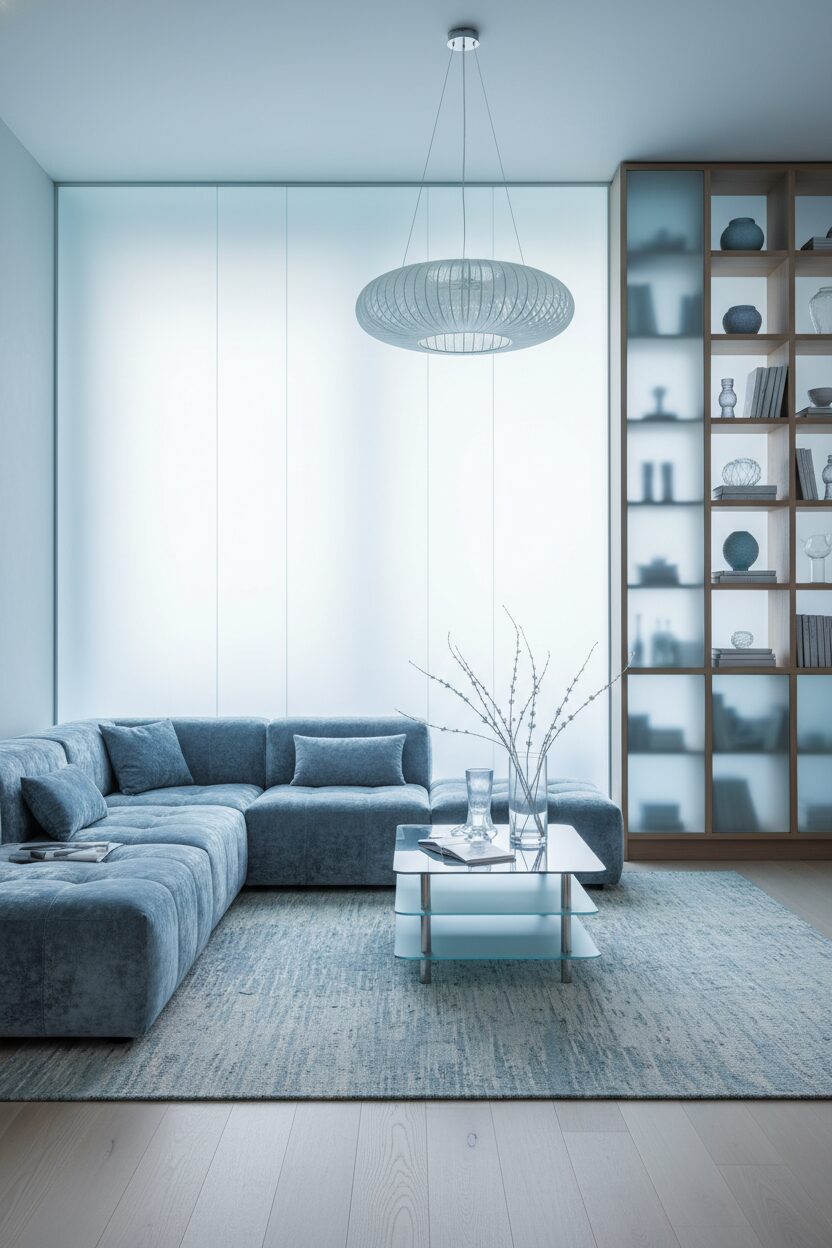 Icy Blue and Frosted Glass