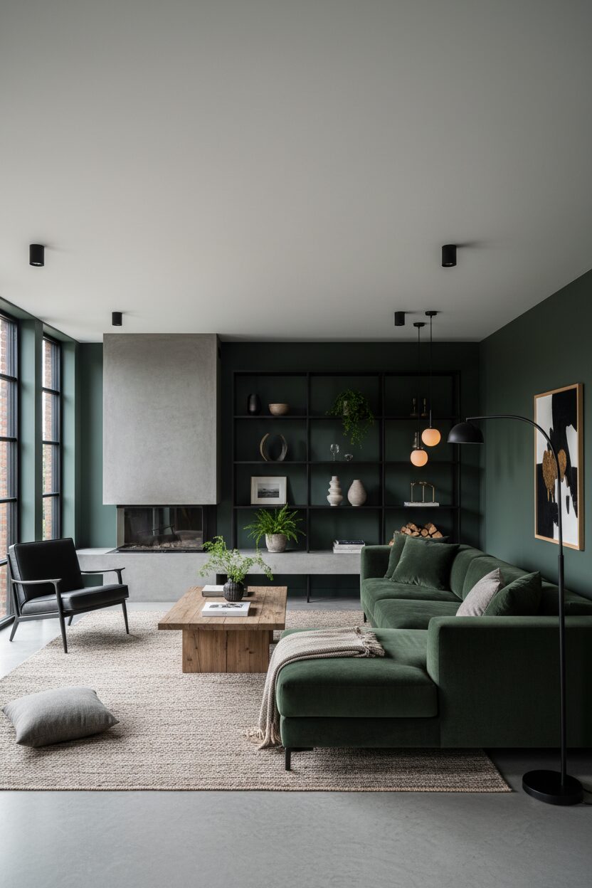 Deep Forest Green and Black Steel